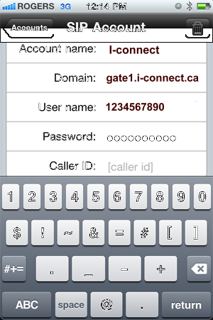 Zoiper iPhone app setup